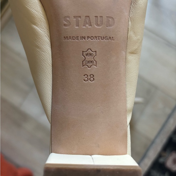 STAUD Cream Leather Shoes Size 8 - Picture 4 of 8